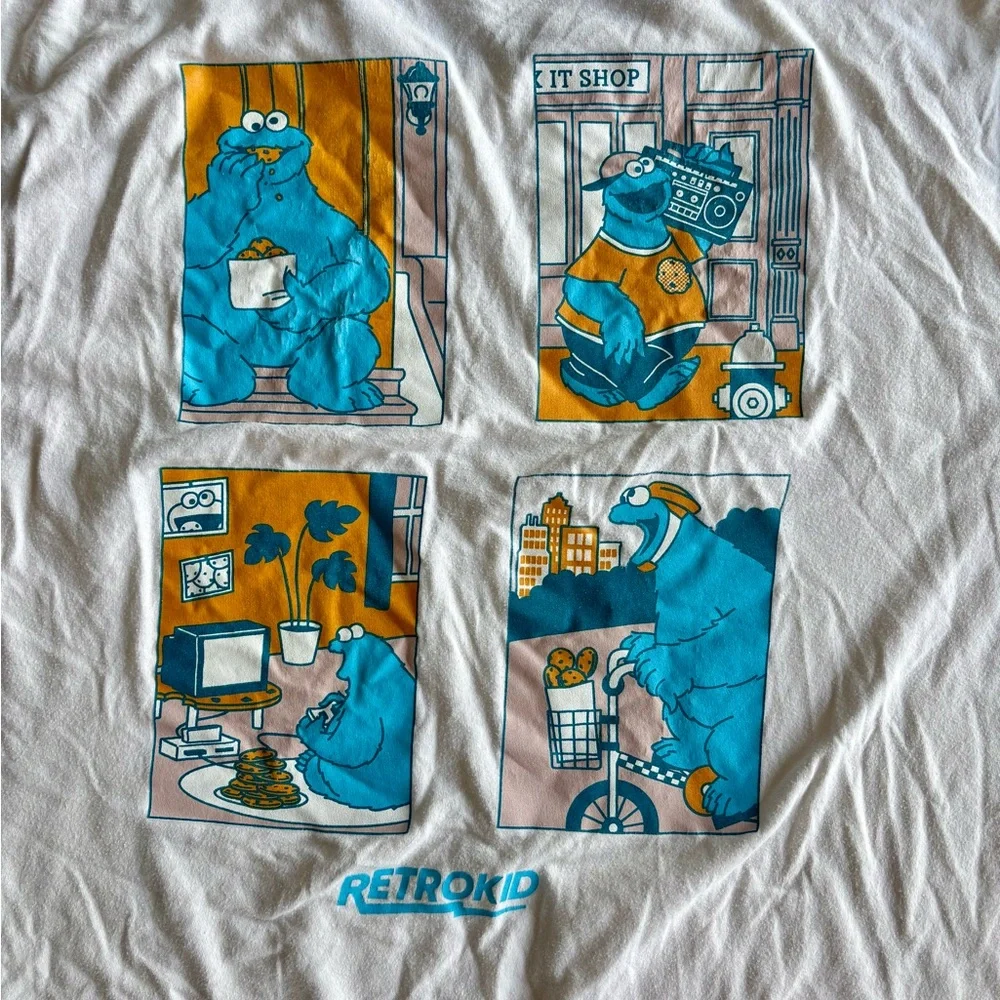 Retro Kid Cookie Monster Sesame Street T-Shirt Size X-Large Retrokid - Picture 8 of 8